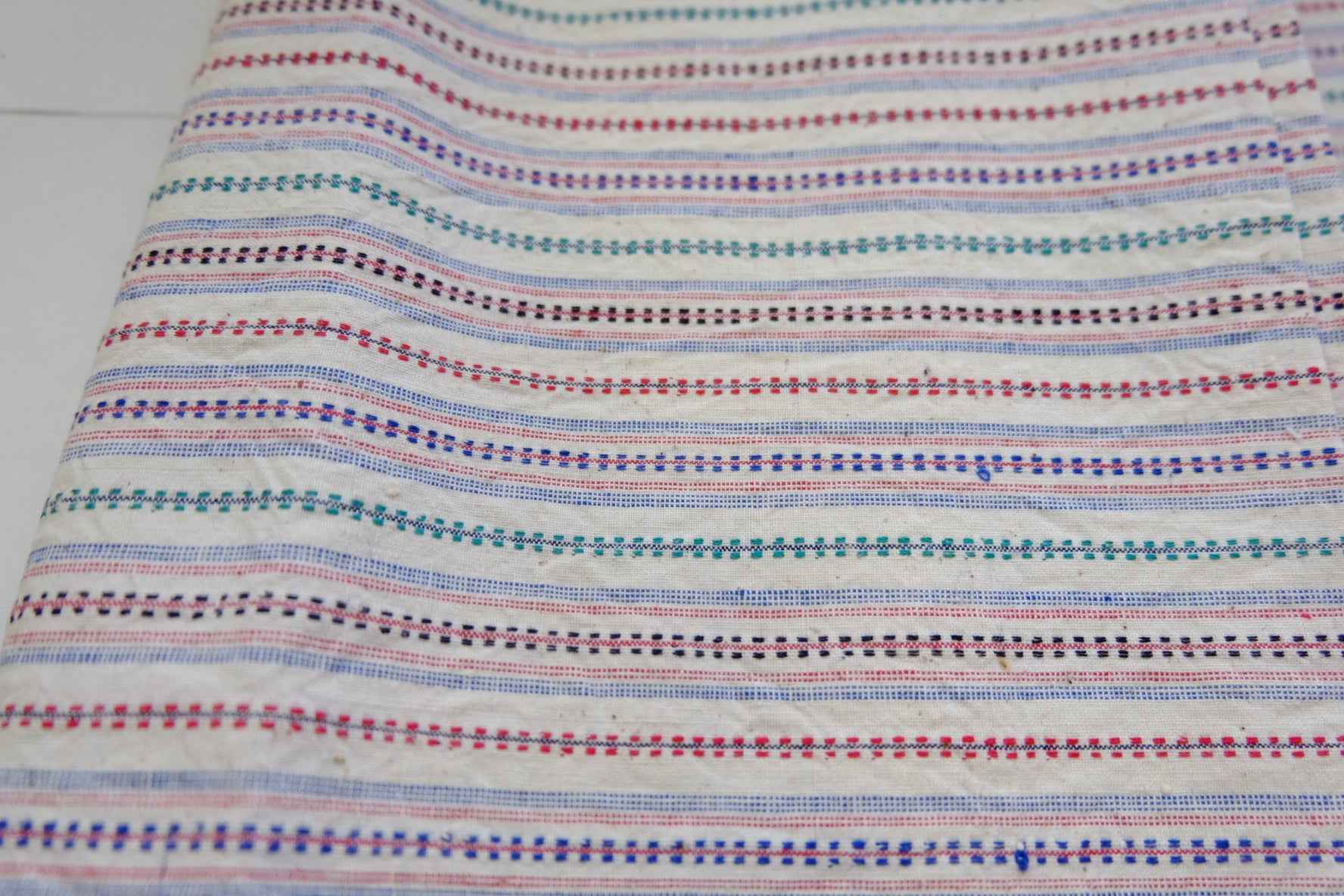 A023 Bamboo - Stitch Embroidery: Collector's Tǔbù with Hand - Picked Florals - 34cm Width | 50cm Minimum Cut - BUBBO