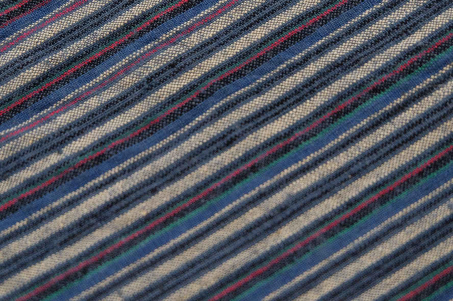 A031 Silver Drift: Gray & Denim Stripe Tǔbù - 32.5cm Width × 2.48m Length | Complete Piece - BUBBO