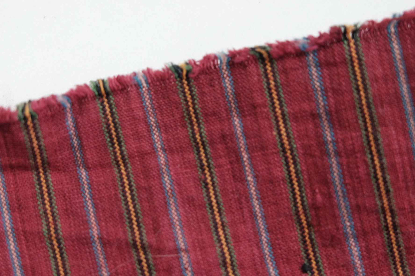 A032 Royal Crimson: Wine Red Tǔbù with Golden Stripes - 51cm Width | Pre - Washed - BUBBO