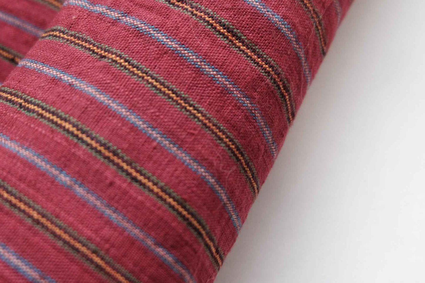 A032 Royal Crimson: Wine Red Tǔbù with Golden Stripes - 51cm Width | Pre - Washed - BUBBO