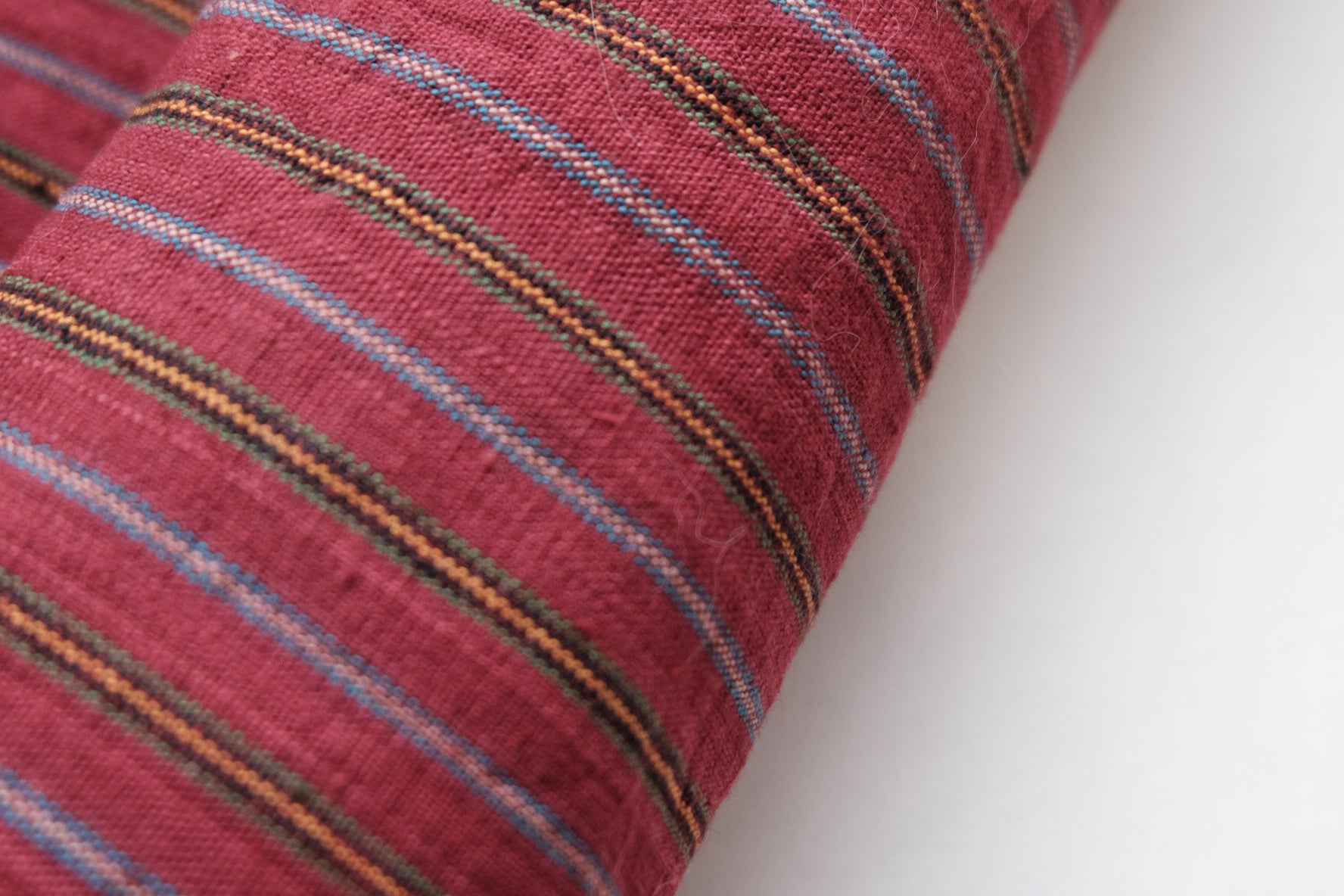 A032 Royal Crimson: Wine Red Tǔbù with Golden Stripes - 51cm Width | Pre - Washed - BUBBO