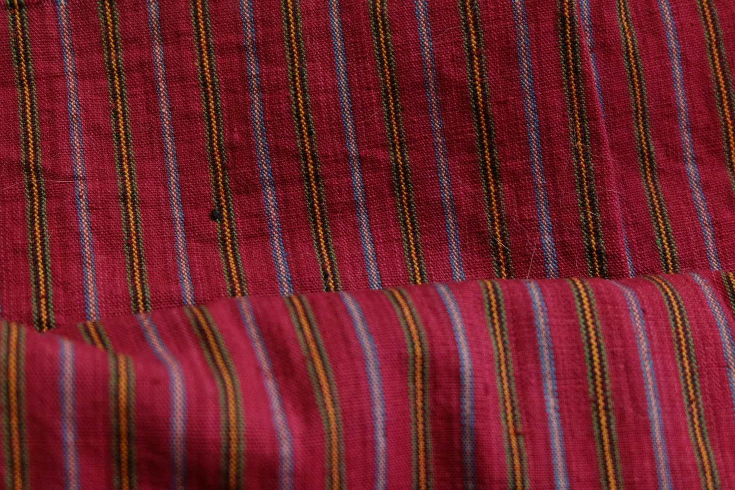 A032 Royal Crimson: Wine Red Tǔbù with Golden Stripes - 51cm Width | Pre - Washed - BUBBO
