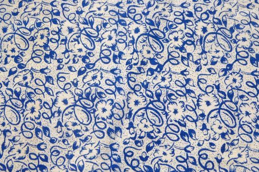 A034 Vintage Floral Poetry Tǔbù: Out - of - Print Floral Print Cloth - 47cm Width | Archive Fragment - BUBBO