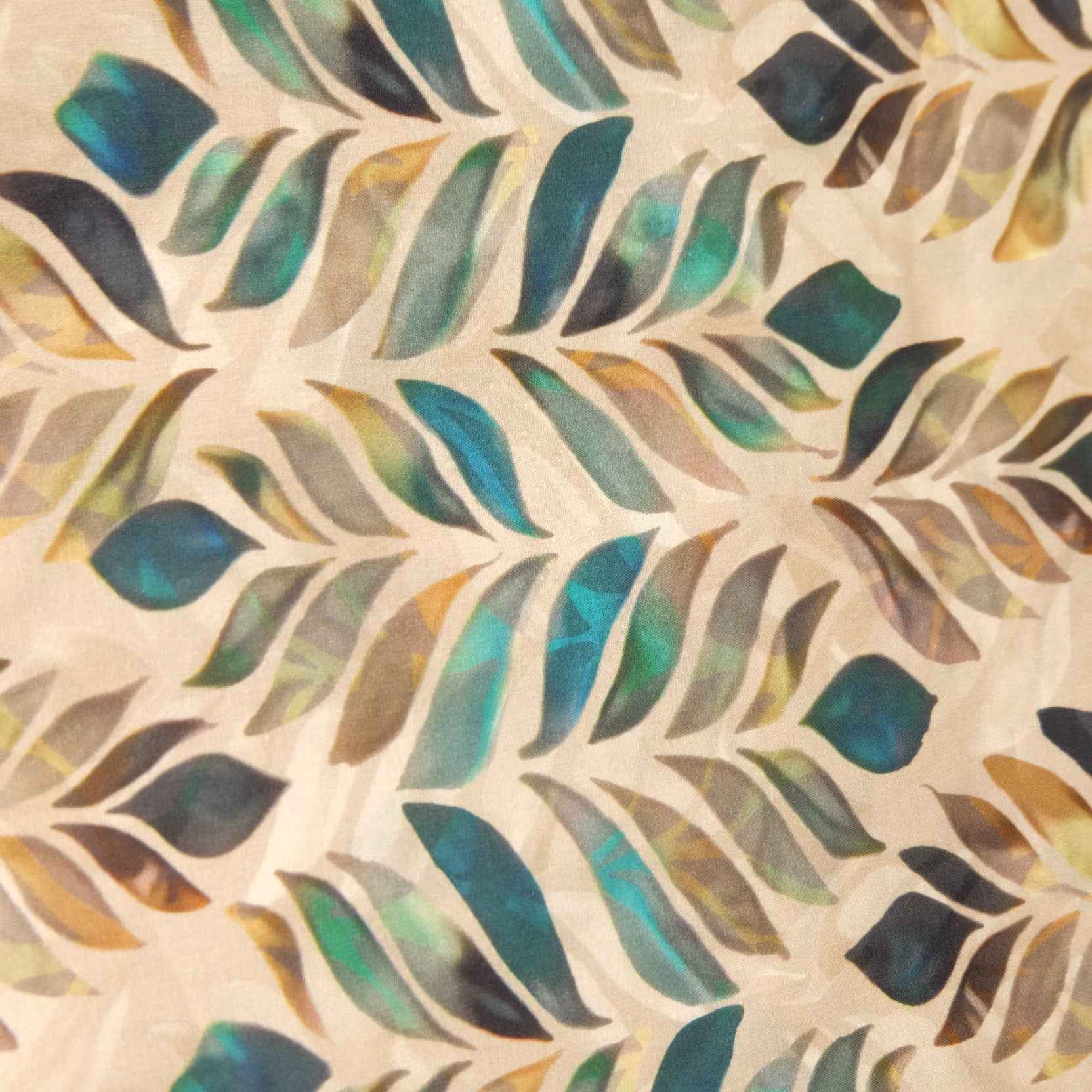 Abstract Leaf Cotton Fabric – Lightweight 60s Cotton for Skirts & Dresses (1.75 yd)