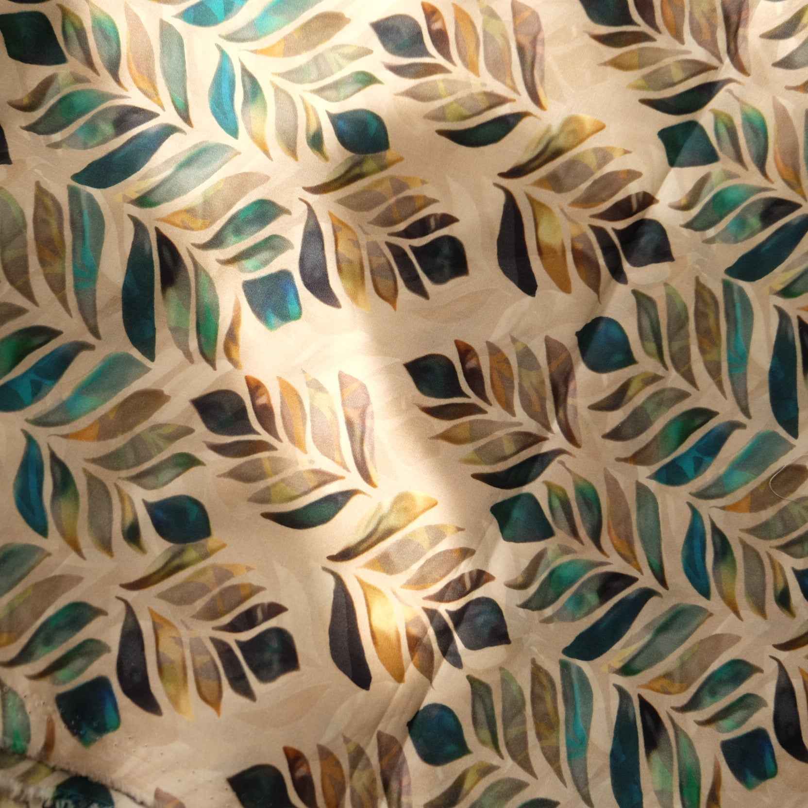 Abstract Leaf Cotton Fabric – Lightweight 60s Cotton for Skirts & Dresses (1.75 yd)