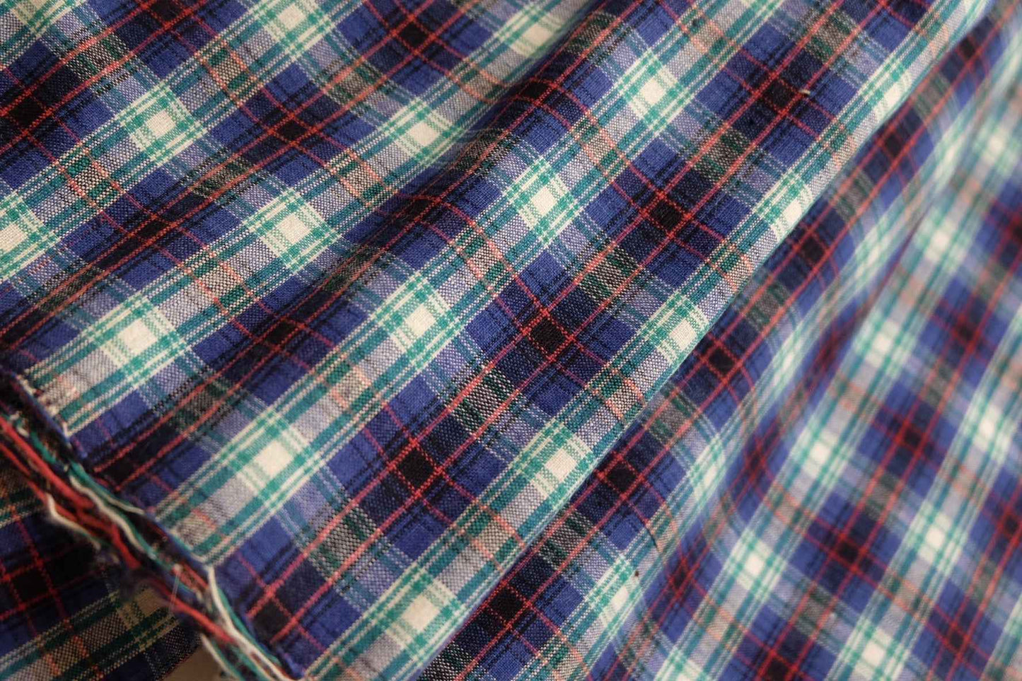 Amethyst & Moss: Purple - Green Check Tǔbù with Crimson Accents - 37cm Wide - BUBBO