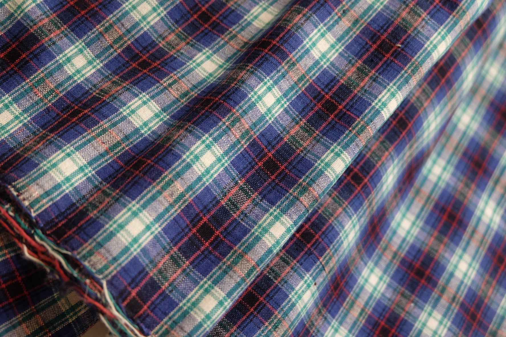 Amethyst & Moss: Purple - Green Check Tǔbù with Crimson Accents - 37cm Wide - BUBBO