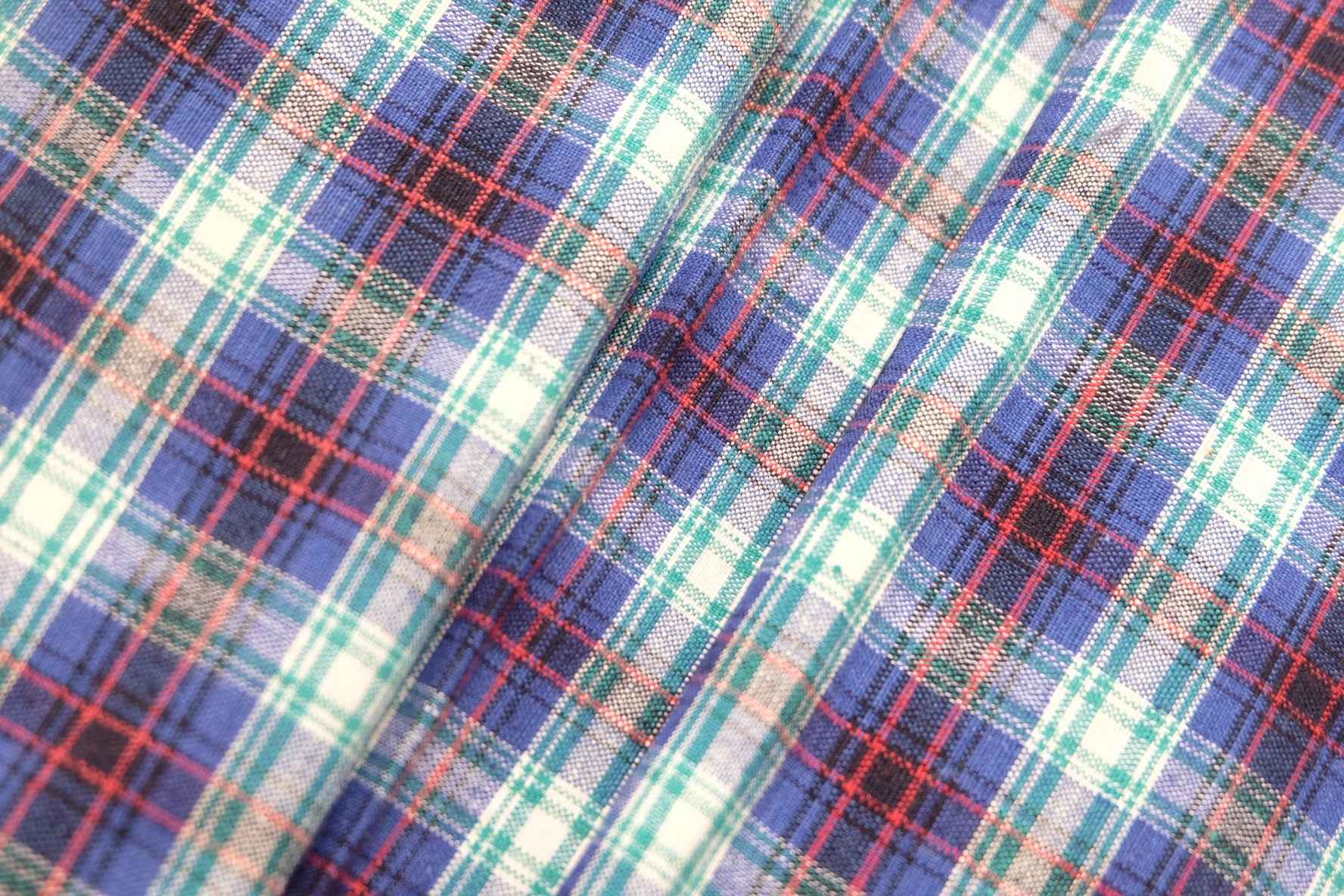 Amethyst & Moss: Purple - Green Check Tǔbù with Crimson Accents - 37cm Wide - BUBBO