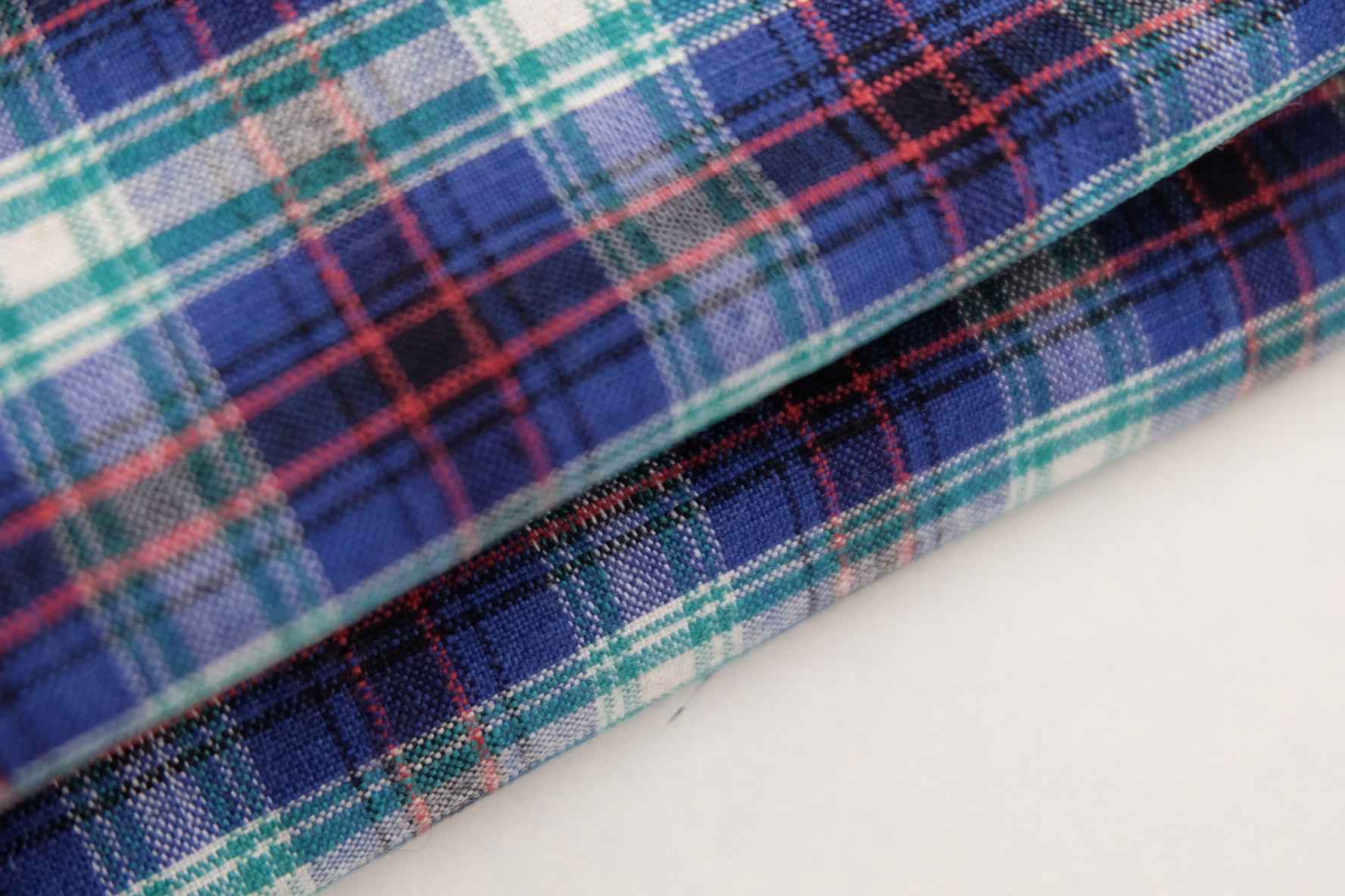 Amethyst & Moss: Purple - Green Check Tǔbù with Crimson Accents - 37cm Wide - BUBBO