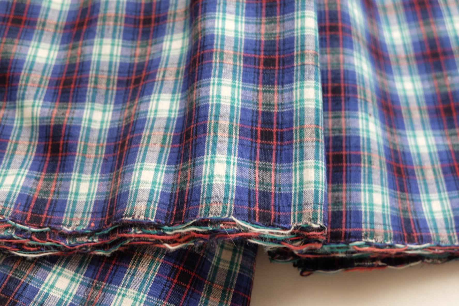 Amethyst & Moss: Purple - Green Check Tǔbù with Crimson Accents - 37cm Wide - BUBBO