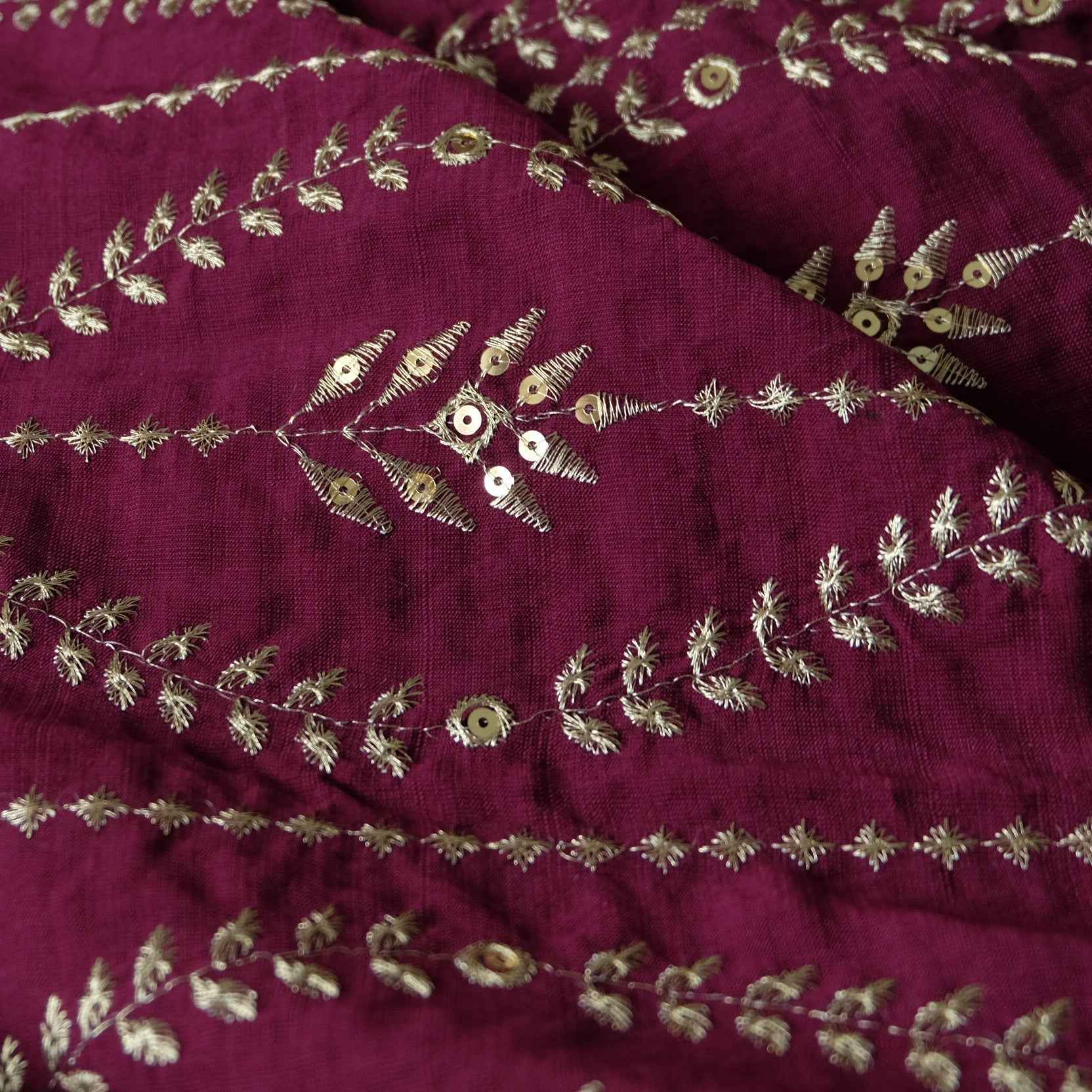 Berry Embroidered Tencel Cotton — 2.2 yd