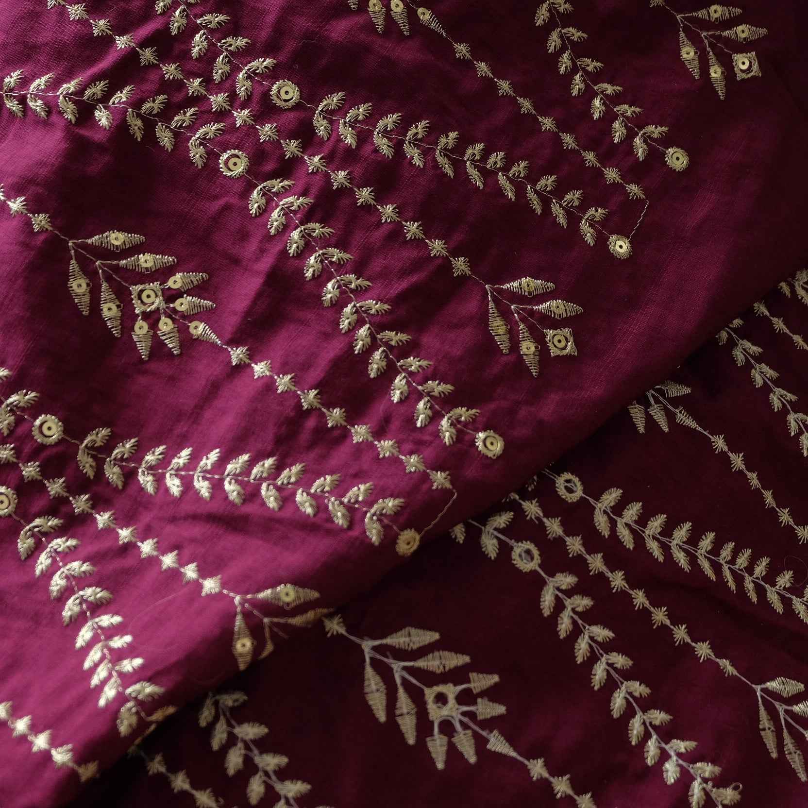 Berry Embroidered Tencel Cotton — 2.2 yd