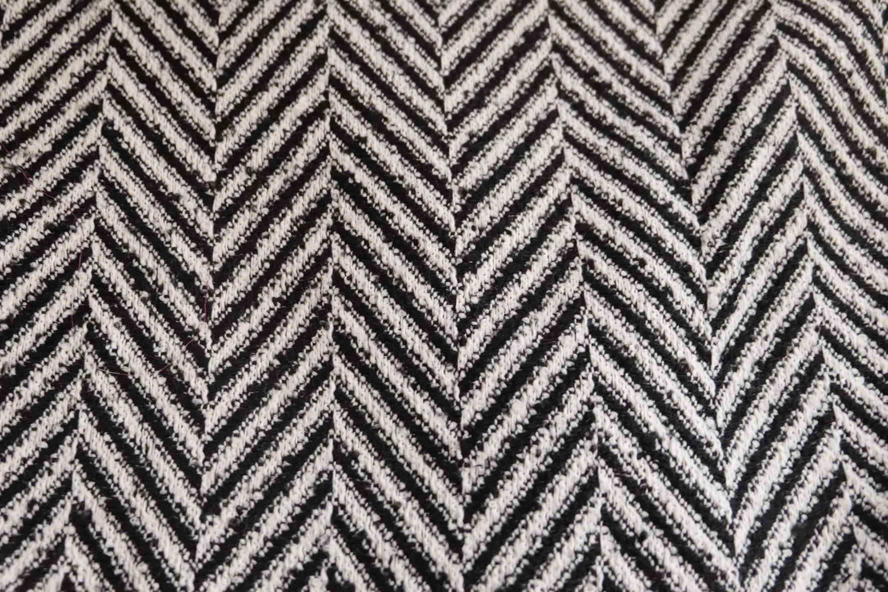 Black & Ivory Herringbone Tweed Fabric – Chanel - Inspired Bouclé, 2.2 Yards - BUBBO