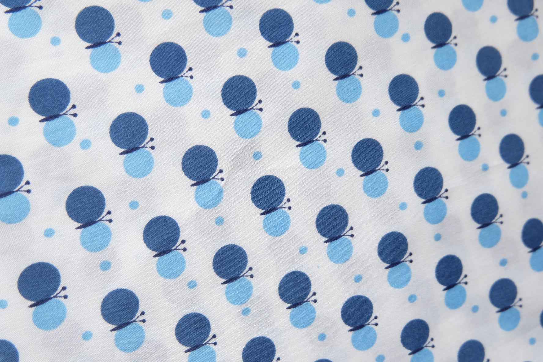 Blue Dot Printed Cotton Fabric – 2.2 yds - BUBBO