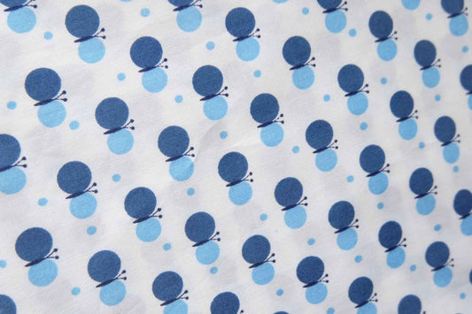 Blue Dot Printed Cotton Fabric – 2.2 yds - BUBBO