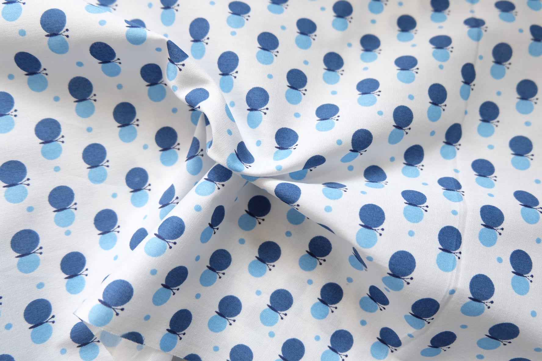 Blue Dot Printed Cotton Fabric – 2.2 yds - BUBBO