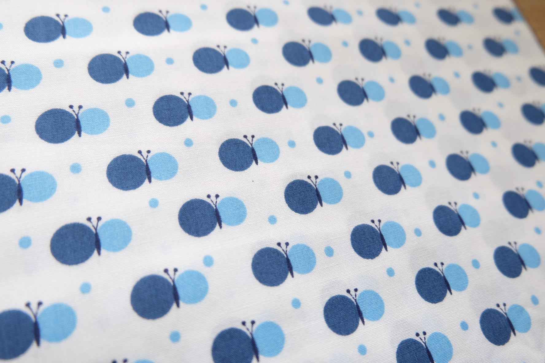 Blue Dot Printed Cotton Fabric – 2.2 yds - BUBBO