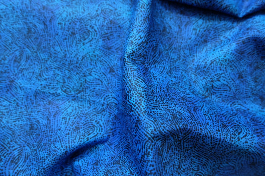 Blue Dot Swirl Cotton Fabric – Abstract Artistic Texture – 43” Wide – Sold by the Yard – Total 2.2 Yards - BUBBO