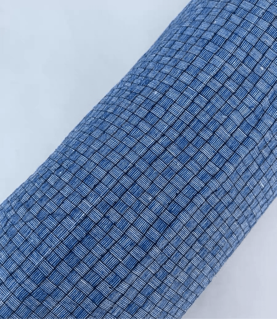 Blue Reed Mat Pattern: 7x7 Woven Grid Tǔbù - 35cm Width - BUBBO