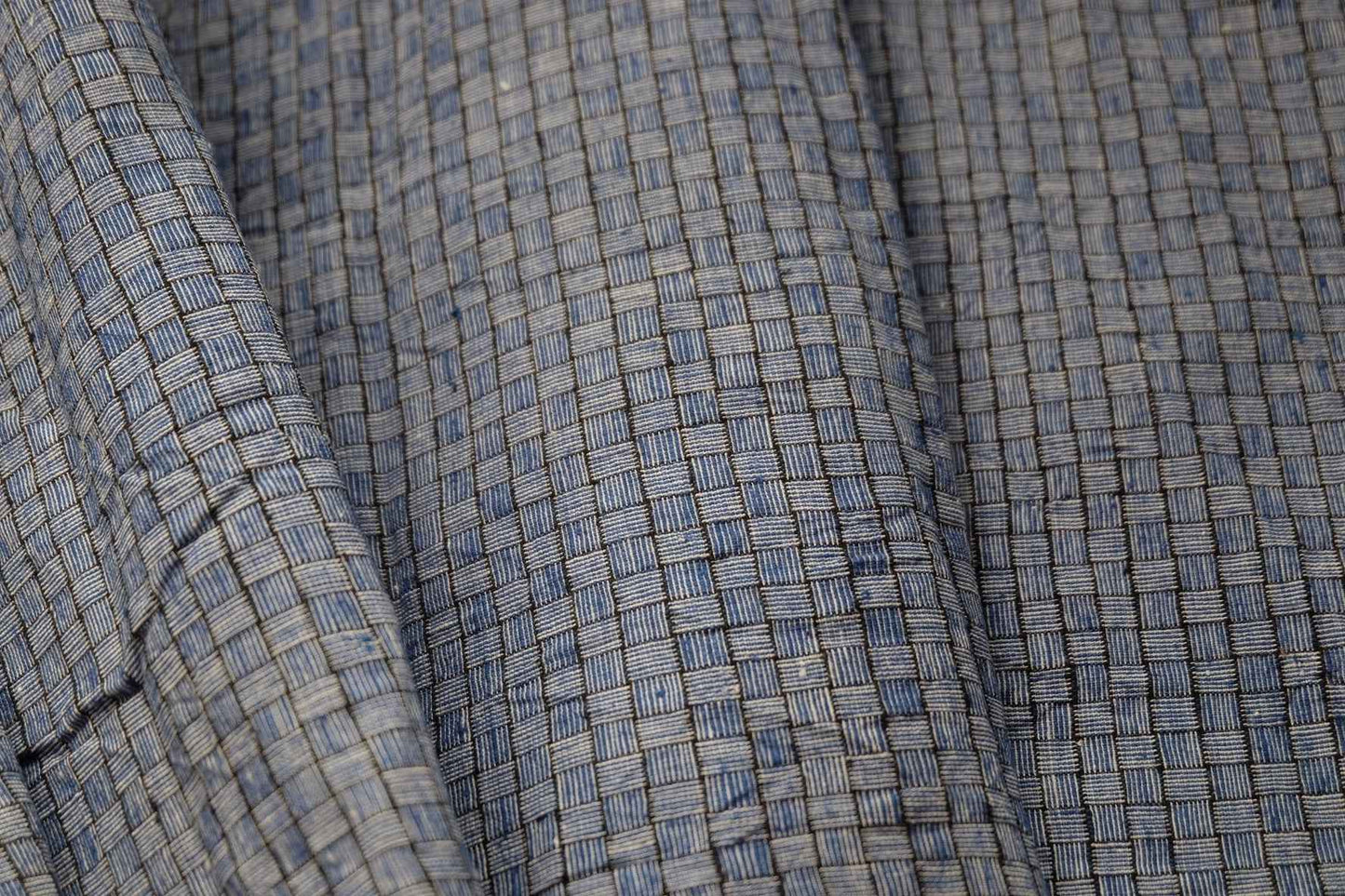 Blue Reed Mat Pattern: 7x7 Woven Grid Tǔbù - 35cm Width - BUBBO