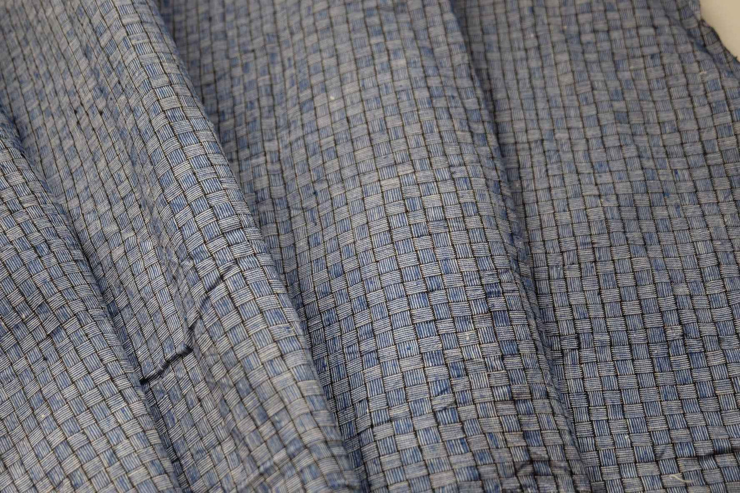 Blue Reed Mat Pattern: 7x7 Woven Grid Tǔbù - 35cm Width - BUBBO