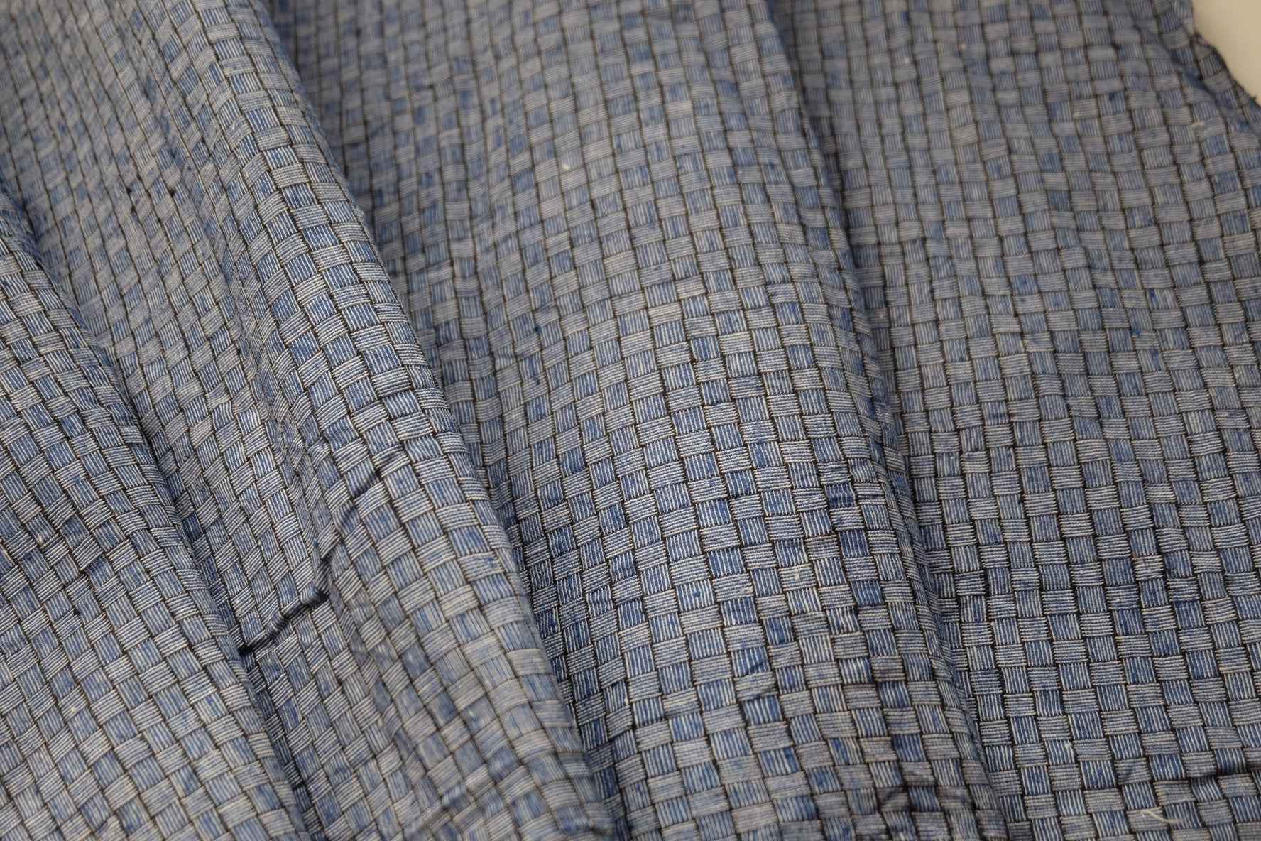 Blue Reed Mat Pattern: 7x7 Woven Grid Tǔbù - 35cm Width - BUBBO