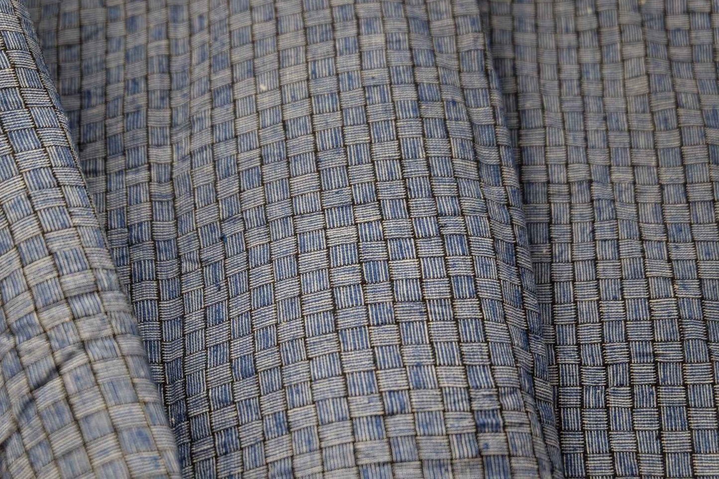 Blue Reed Mat Pattern: 7x7 Woven Grid Tǔbù - 35cm Width - BUBBO