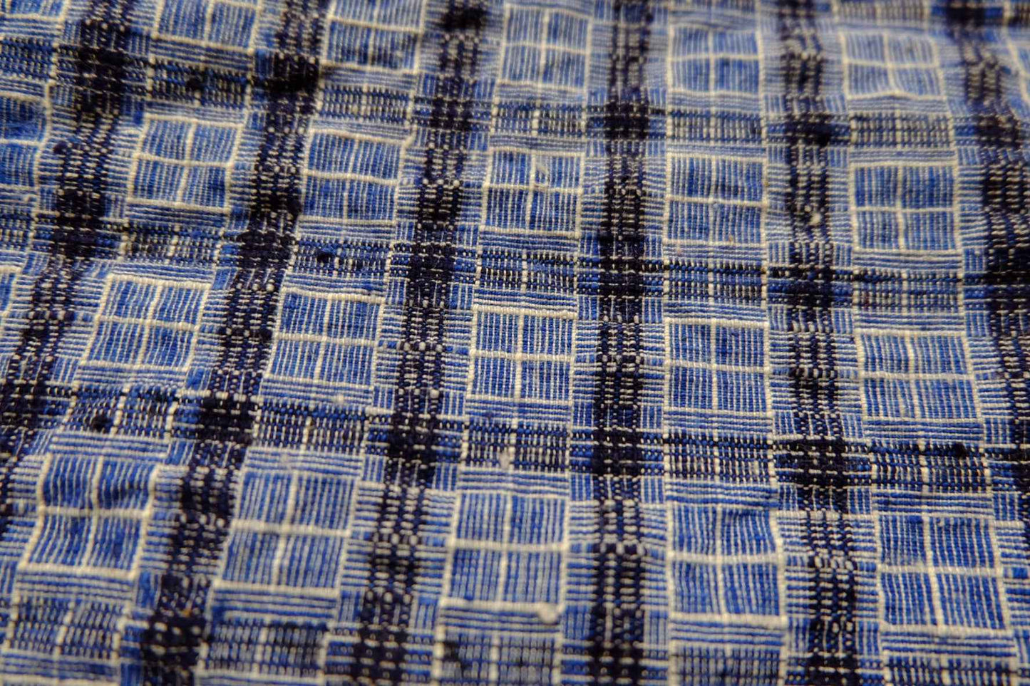 Blue Reed - Pattern Tǔbù: Windowpane Weave - 52cm Width | Pre - Washed & Ready - BUBBO