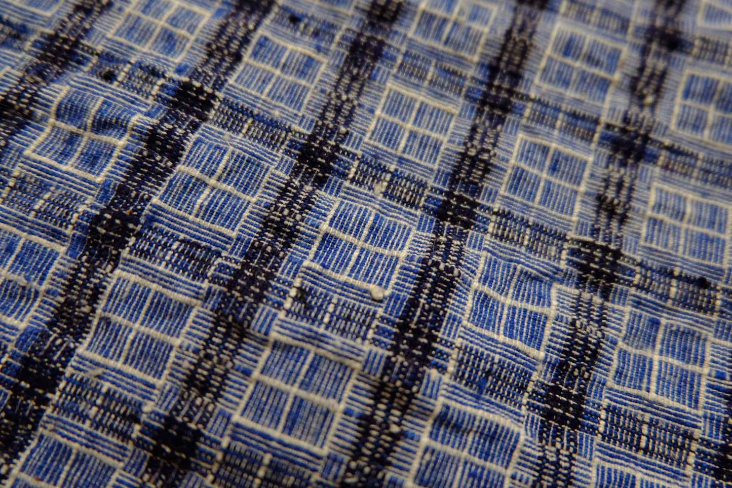 Blue Reed - Pattern Tǔbù: Windowpane Weave - 52cm Width | Pre - Washed & Ready - BUBBO