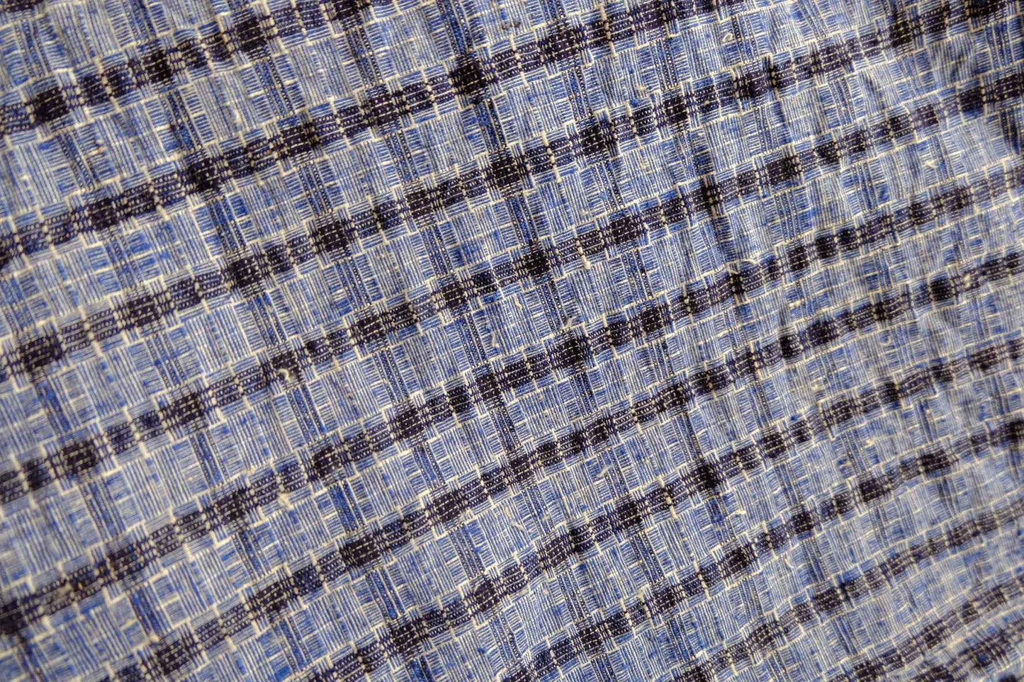 Blue Reed - Pattern Tǔbù: Windowpane Weave - 52cm Width | Pre - Washed & Ready - BUBBO