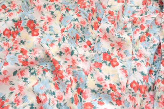 Blurred Floral Rayon Fabric — Fluid Drapey (2 Yard Piece)