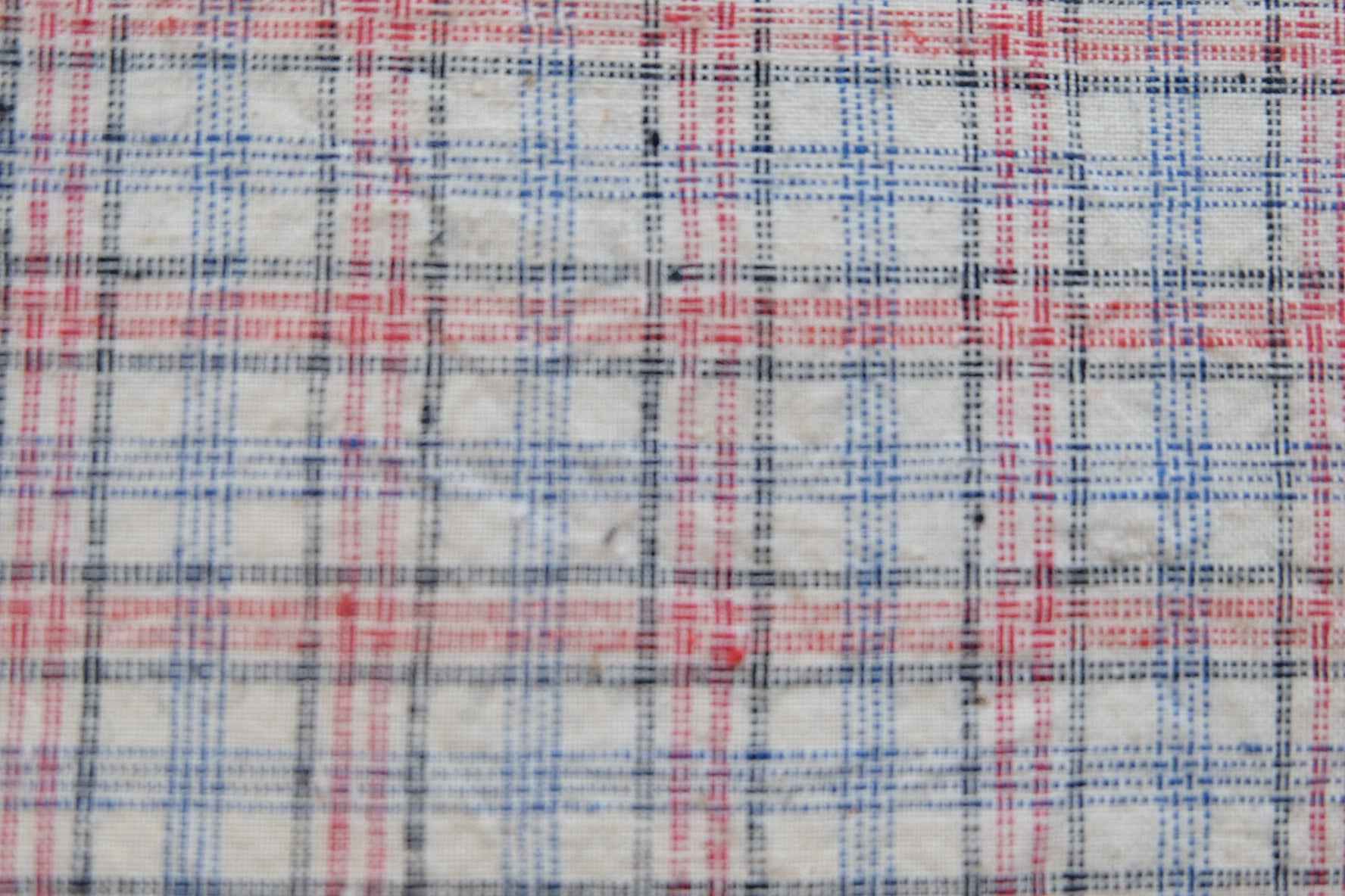 Blush Plaid: Pale Pink Check Tǔbù on White - 36cm Width - BUBBO