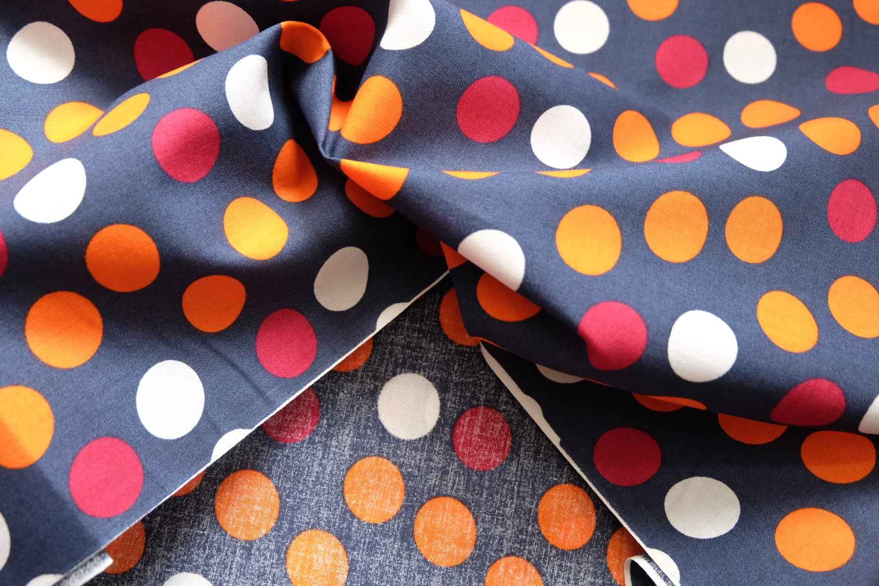 Bold Polka Dot Cotton Fabric – Crisp Hand, 1.6 yds - BUBBO