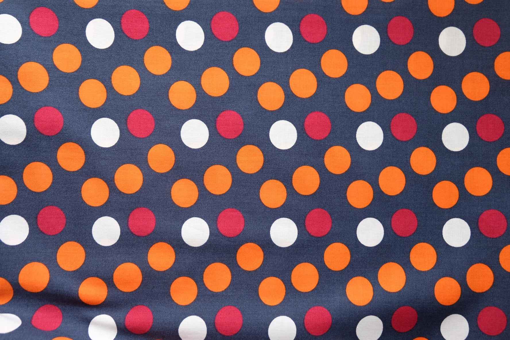 Bold Polka Dot Cotton Fabric – Crisp Hand, 1.6 yds - BUBBO