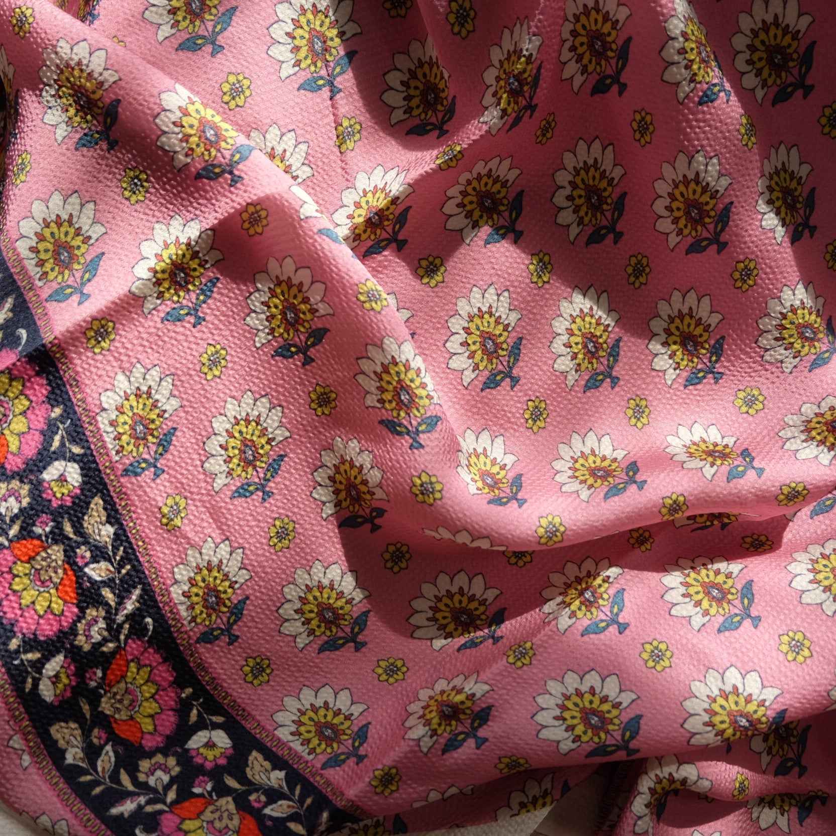 Border Print Cupro – Drapey Fabric for Dresses, Sets & Sleepwear