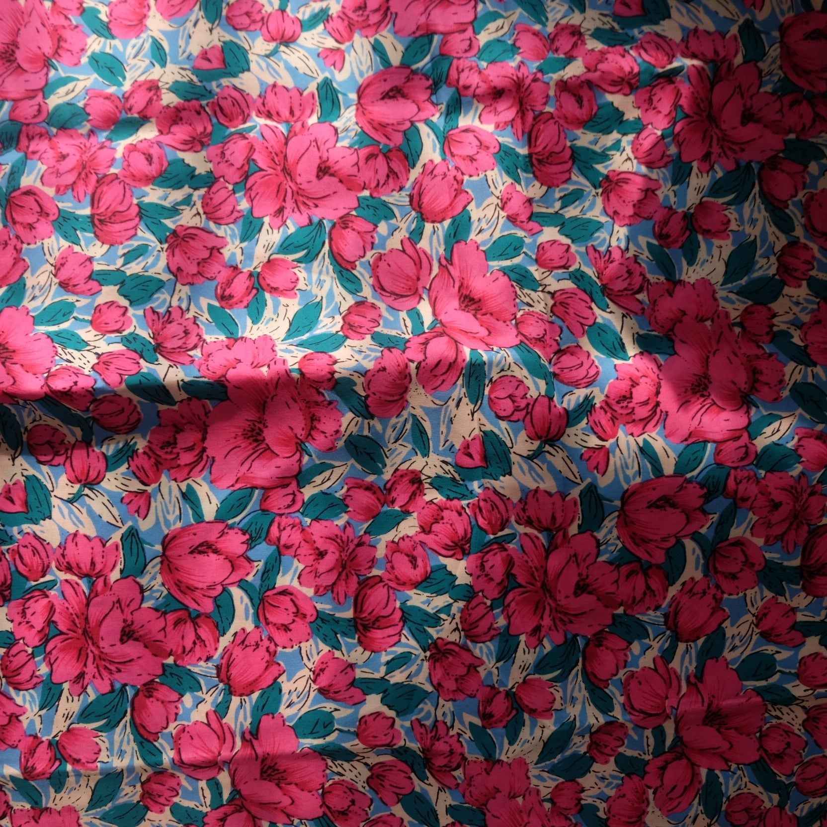Bright Floral Cotton Lawn — 2.5 yd