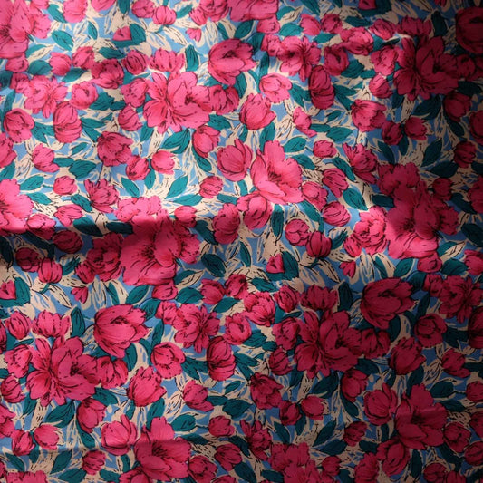 Bright Floral Cotton Lawn — 2.5 yd