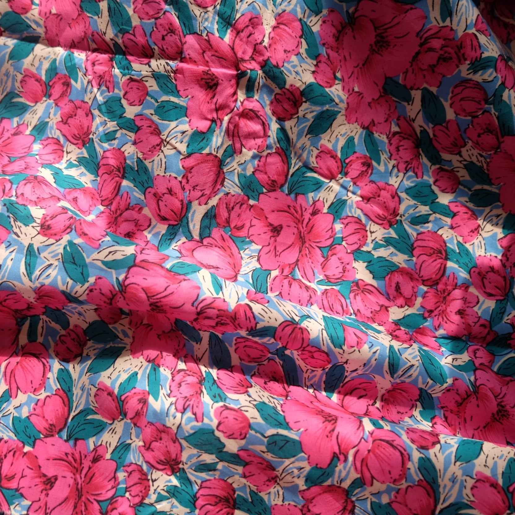 Bright Floral Cotton Lawn — 2.5 yd