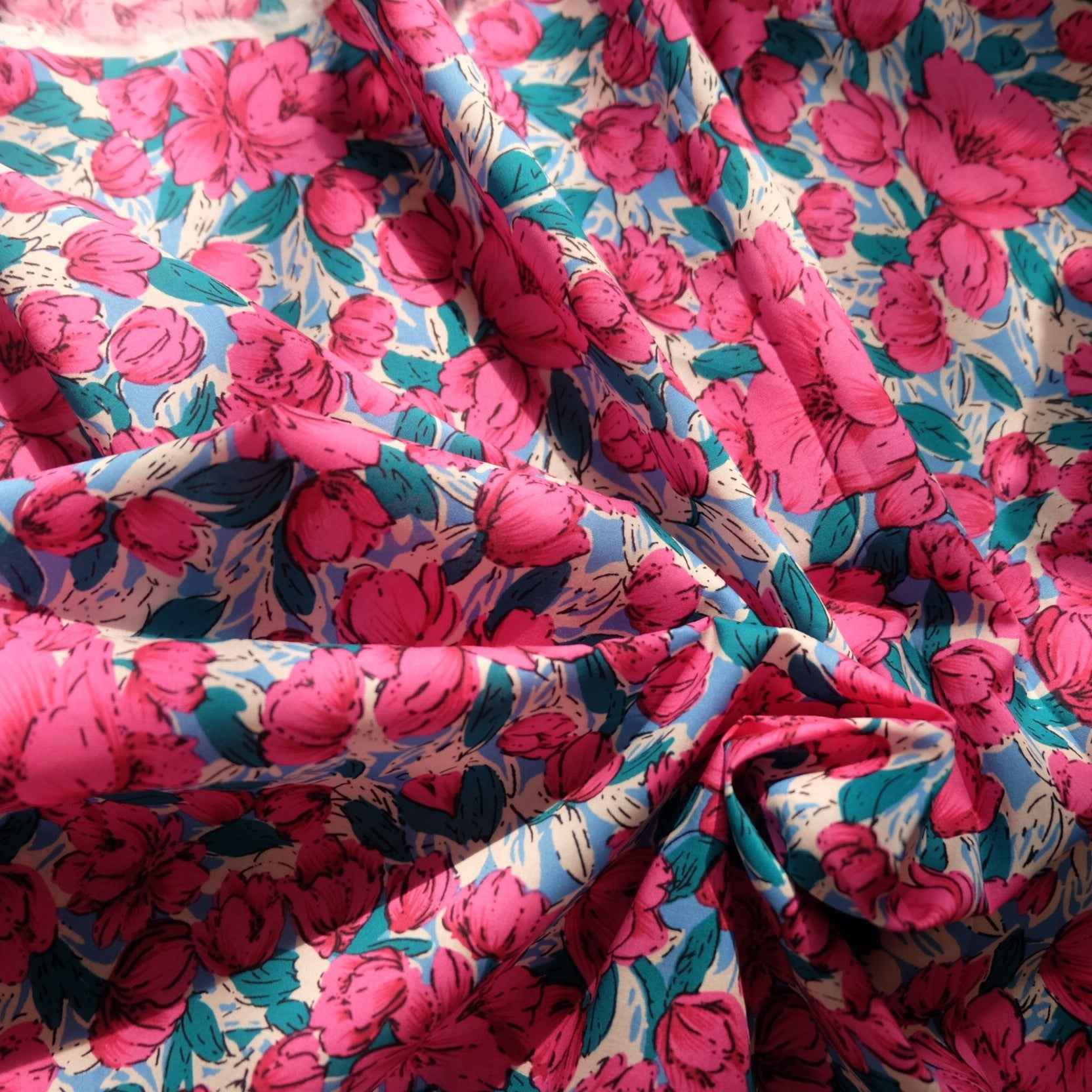 Bright Floral Cotton Lawn — 2.5 yd