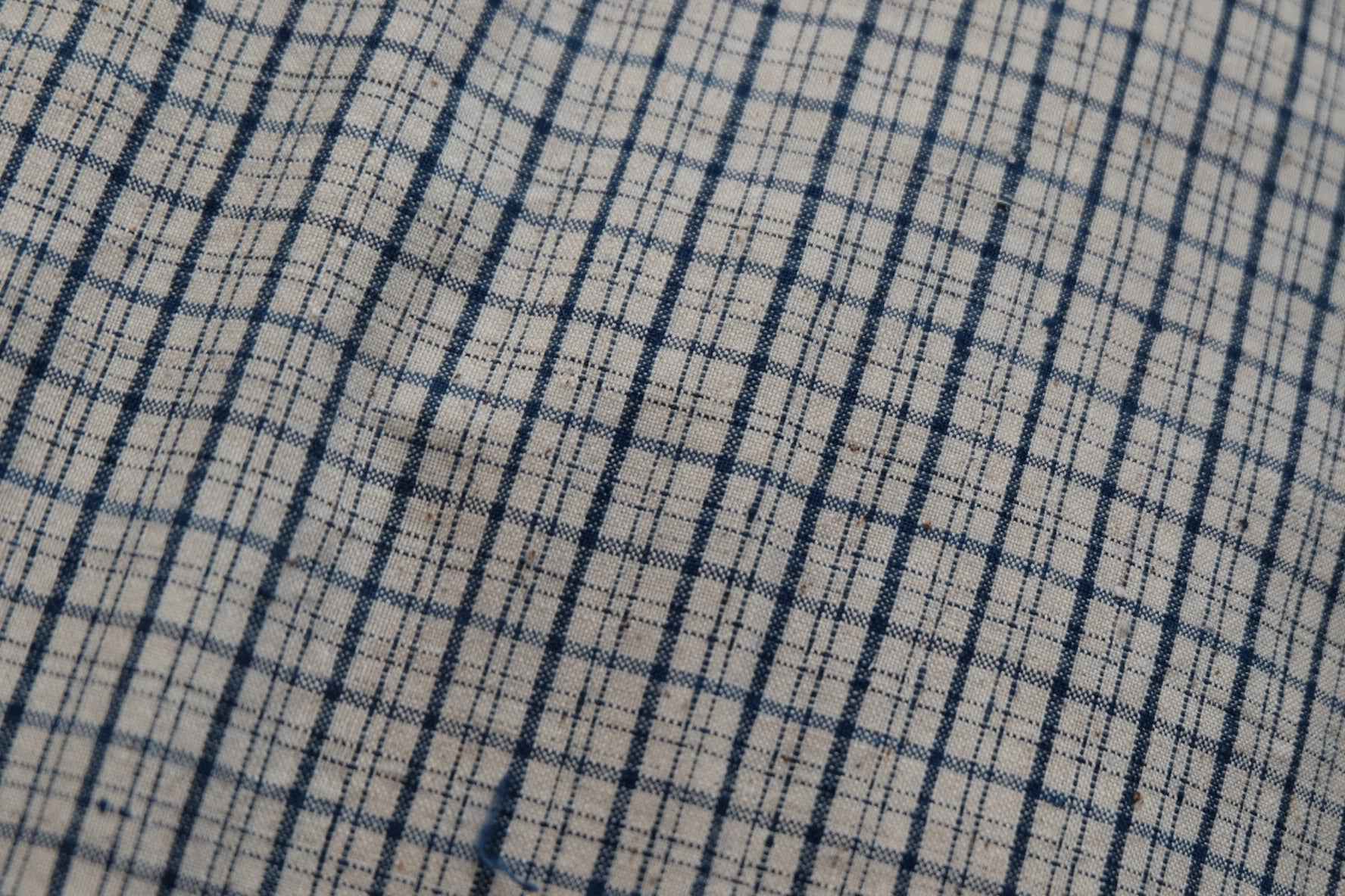 Classic Blue Check Tǔbù - White Ground | 35cm Width - BUBBO