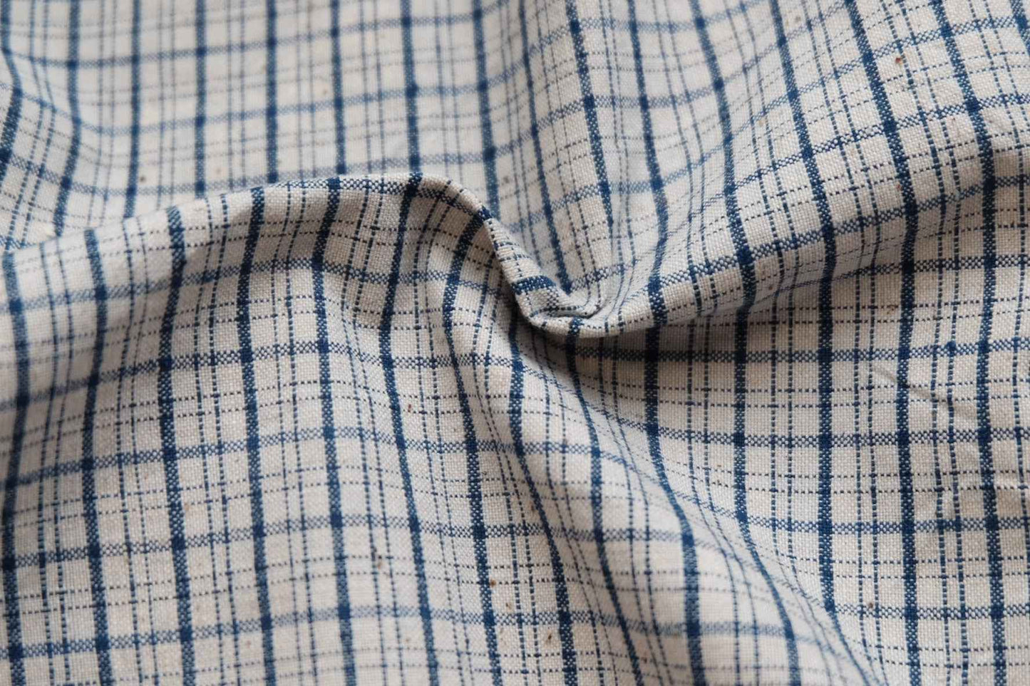 Classic Blue Check Tǔbù - White Ground | 35cm Width - BUBBO