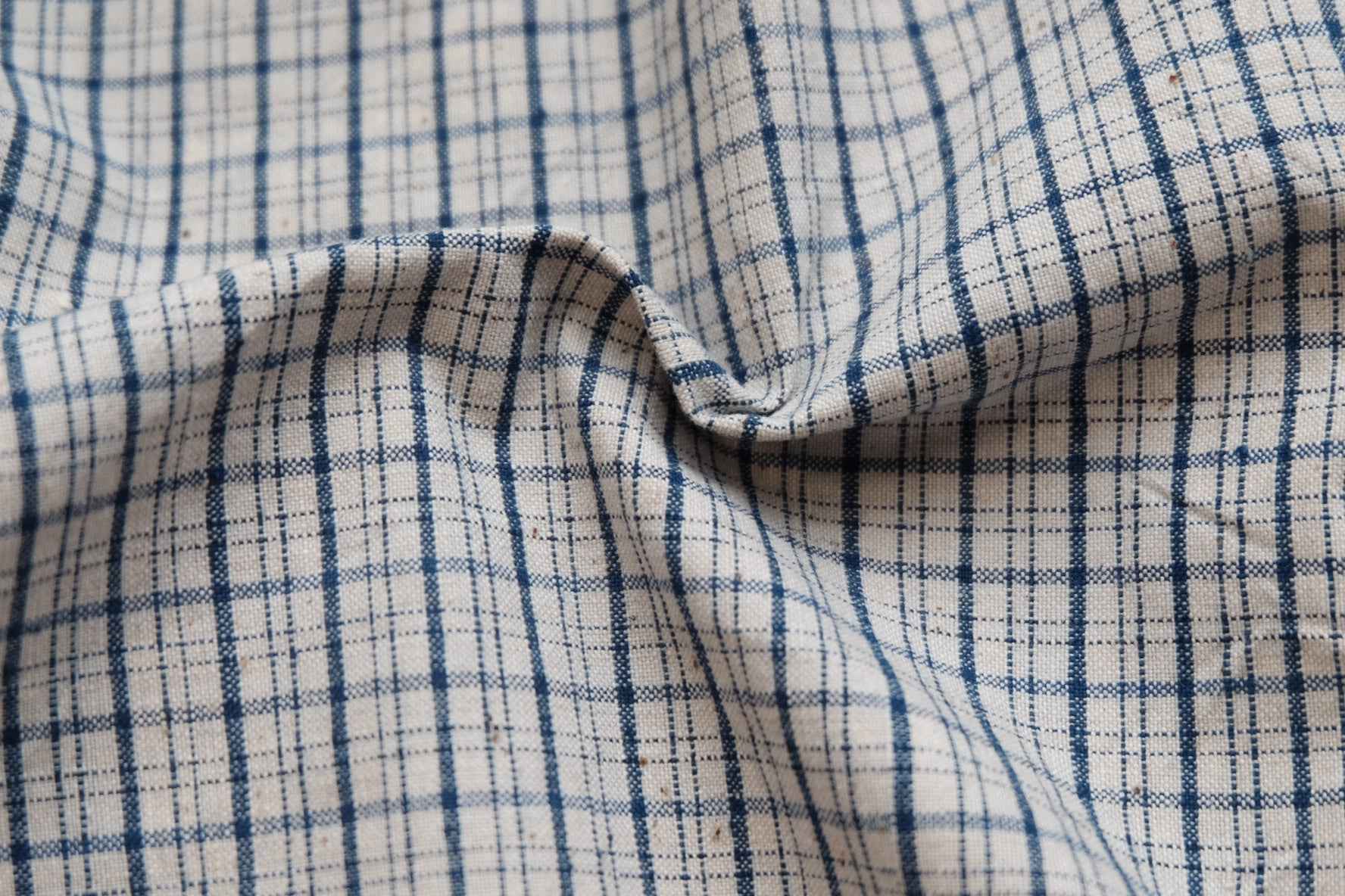 Classic Blue Check Tǔbù - White Ground | 35cm Width - BUBBO