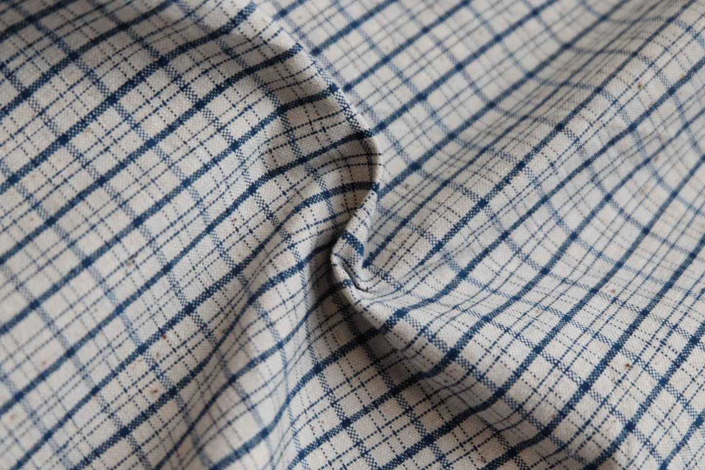 Classic Blue Check Tǔbù - White Ground | 35cm Width - BUBBO