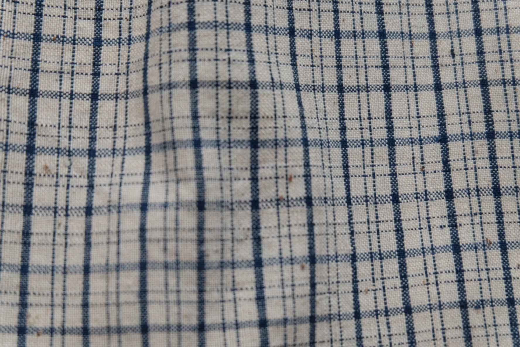 Classic Blue Check Tǔbù - White Ground | 35cm Width - BUBBO