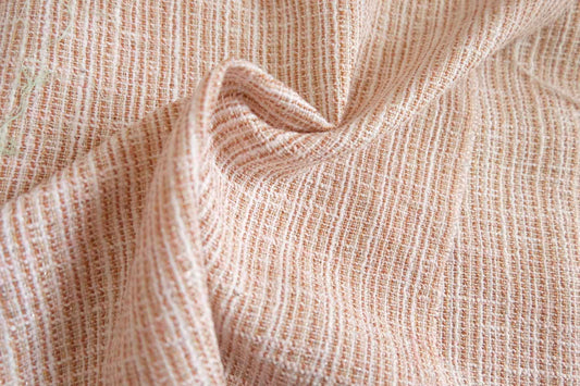 Classic Bouclé Tweed Fabric – Peach Beige | Factory Deadstock | 2.2 Yards - BUBBO