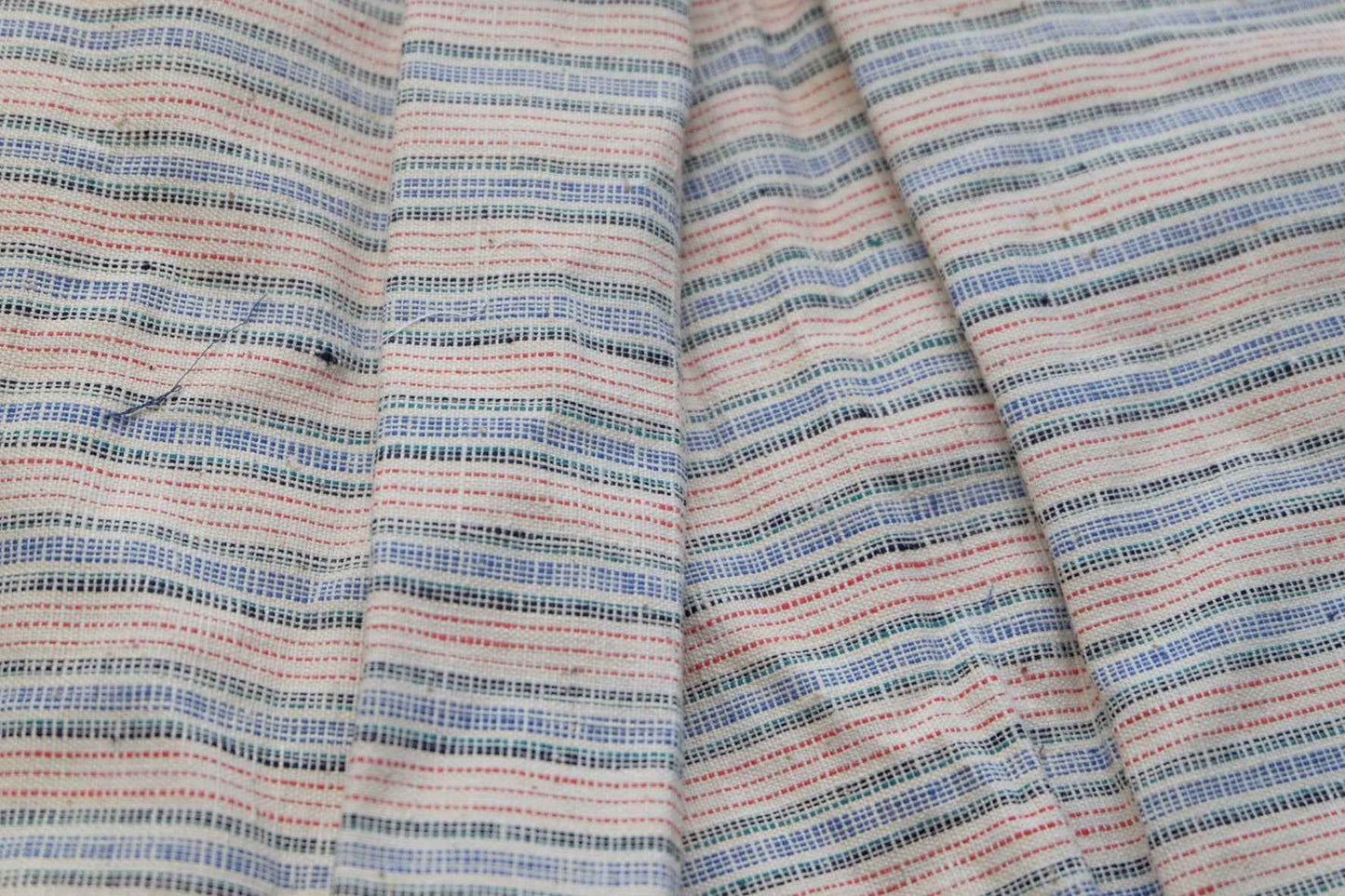 Collector's Stripes: Multi - Color Handwoven Tǔbù - 1.8m Length with Original Loom's Head - BUBBO