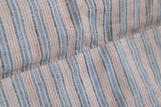 Collector's Stripes: Multi - Color Handwoven Tǔbù - 1.8m Length with Original Loom's Head - BUBBO