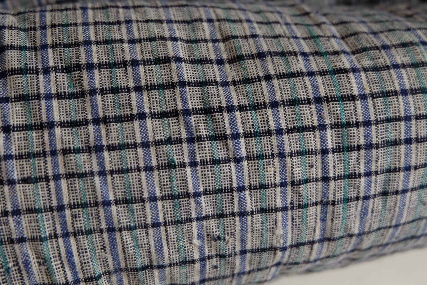 Denim Ink & Moss: Unique Check - Stripe Tǔbù - 37cm Width (pre - cleaned) - BUBBO
