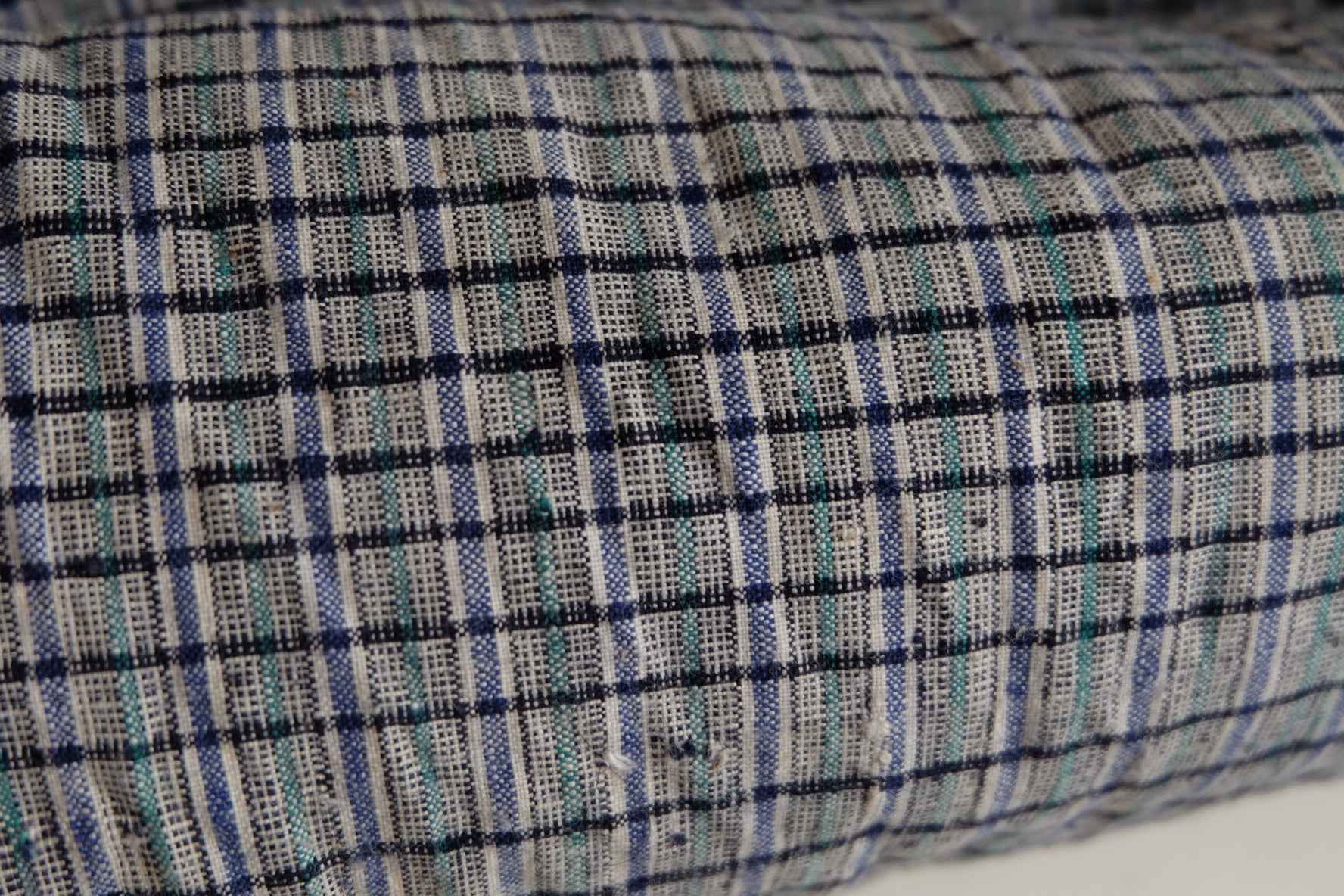Denim Ink & Moss: Unique Check - Stripe Tǔbù - 37cm Width (pre - cleaned) - BUBBO