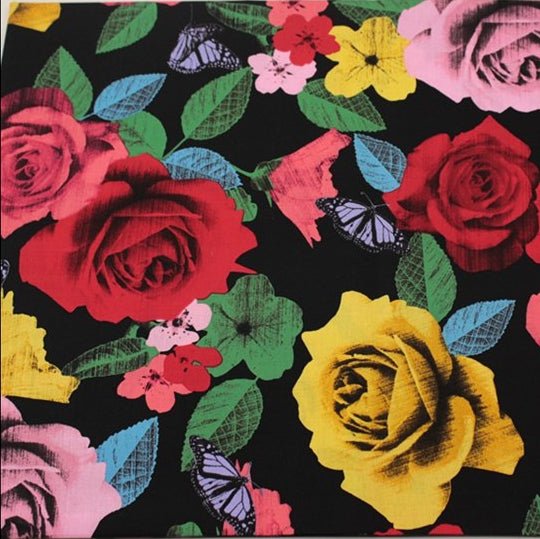 Designer Floral Cotton, Archive Remnant — 1.64 Yards - BUBBO